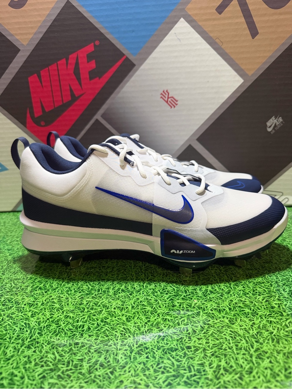Nike Force Air Zoom Trout 9 Pro Metal Baseball Cleats White FB2907-103 Size 12.5
